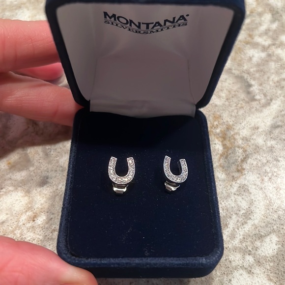 Montana Silversmith horse shoe earrings - Picture 1 of 6